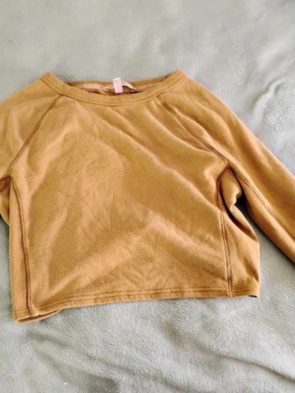 Free People 3/4 Sleeve Cutout Crop Top in Yellow